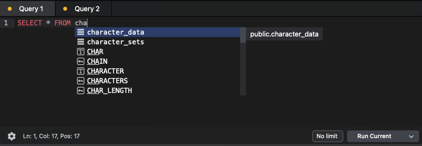 Query editor